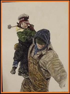 Western/ Cowboy original acrylic painting on a stretched canvas by P.M. Packet
Carl & Cordell- Ramsay men